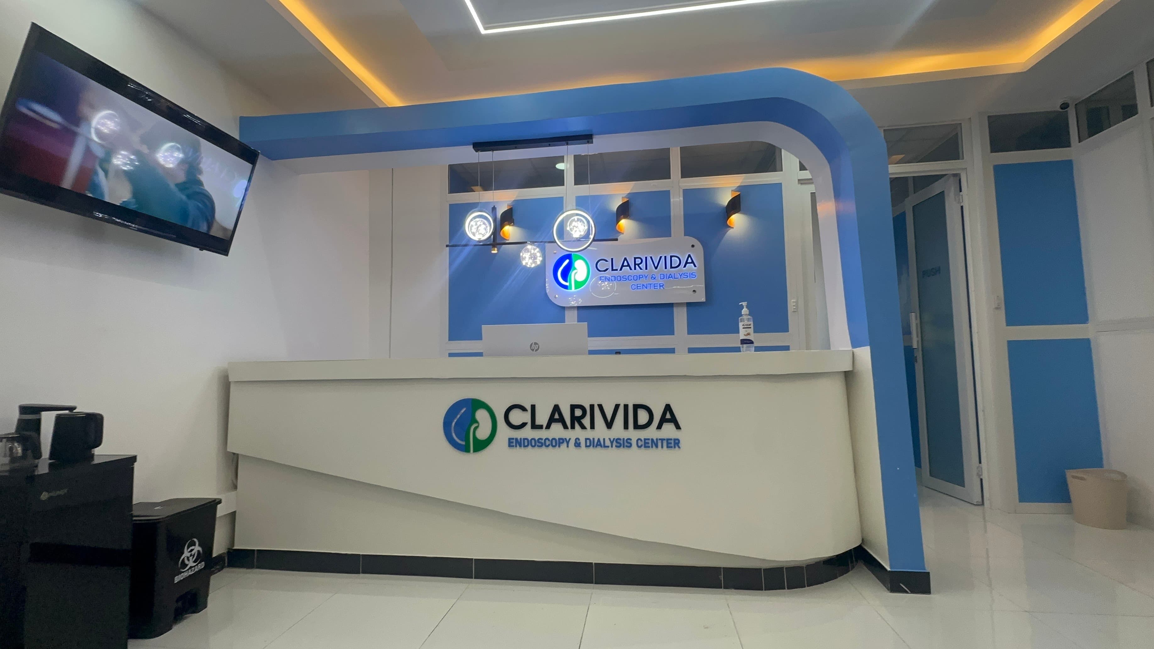 Reception at Clarivida Medical Center, Nairobi